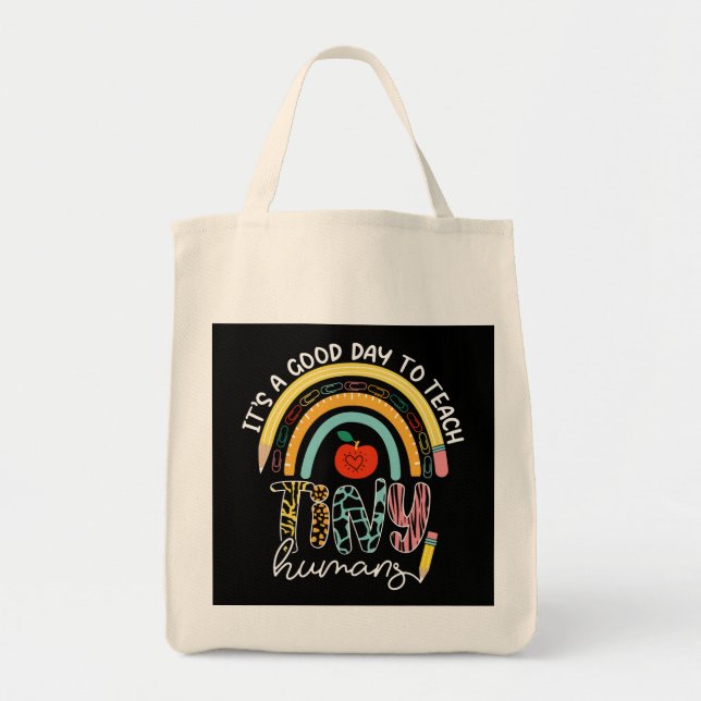 Bolsa Tote É Um Bom Dia Ensinar Humanos Pequenos, Não 2/2 (Frente)