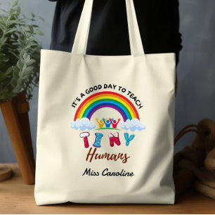Bolsa Tote É um Bom Dia para Ensinar Pequenos Humanos Profess