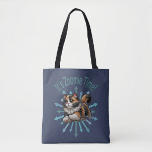 Bolsa Tote É Zoomie Time Calico Cat