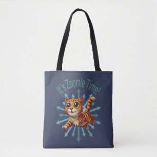 Bolsa Tote É Zoomie Time Orange Tabby Cat