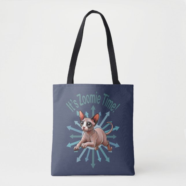 Bolsa Tote É Zoomie Time Sphynx Cat (Frente)