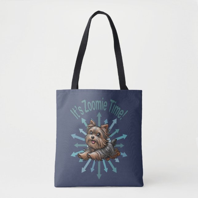 Bolsa Tote É Zoomie Time Yorkshire Terrier (Frente)