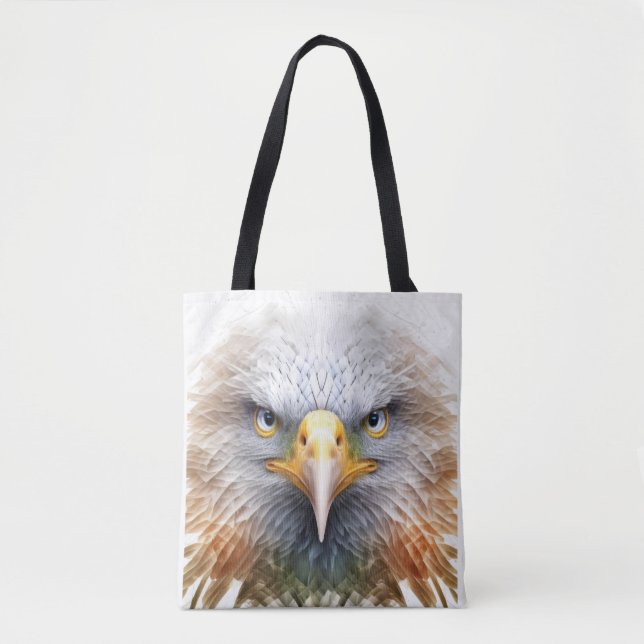 Bolsa Tote Eagle Animal Retrait Nature Wildlife Painting (Frente)