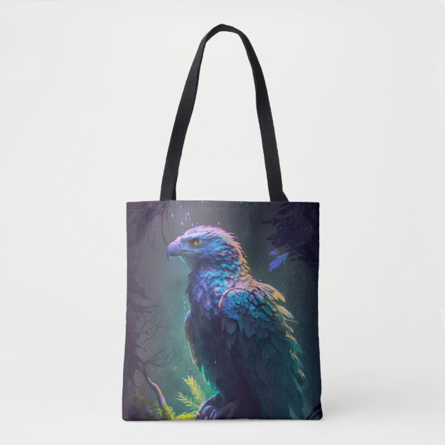 Bolsa Tote Eagle Bird Retrait Painting Willife (Frente)
