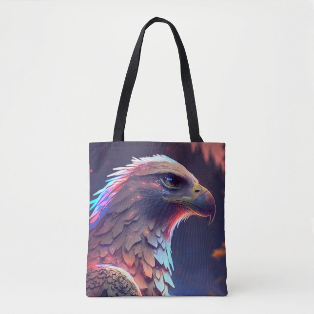 Bolsa Tote Eagle Bird Retrait Painting Willife (Frente)
