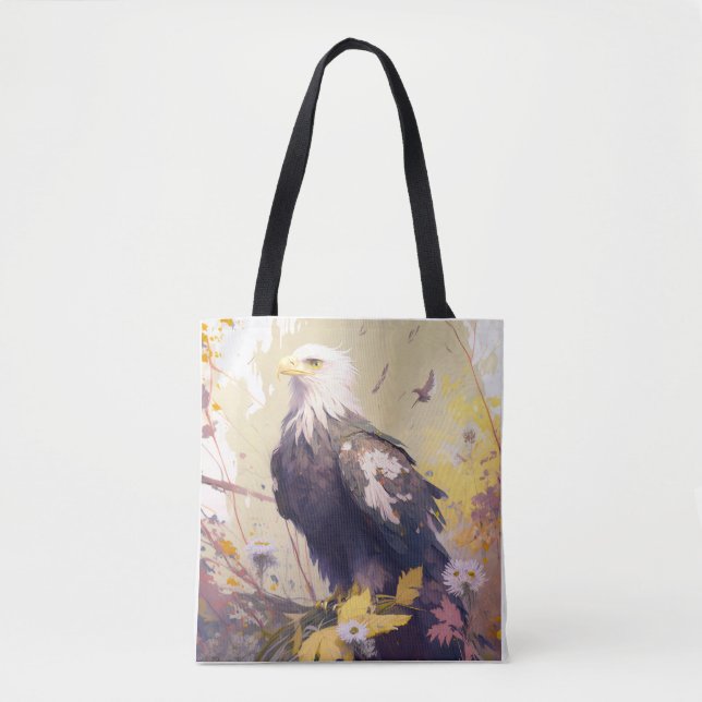 Bolsa Tote Eagle Bird Retrato Animal Pintando Vida Selvagem (Frente)