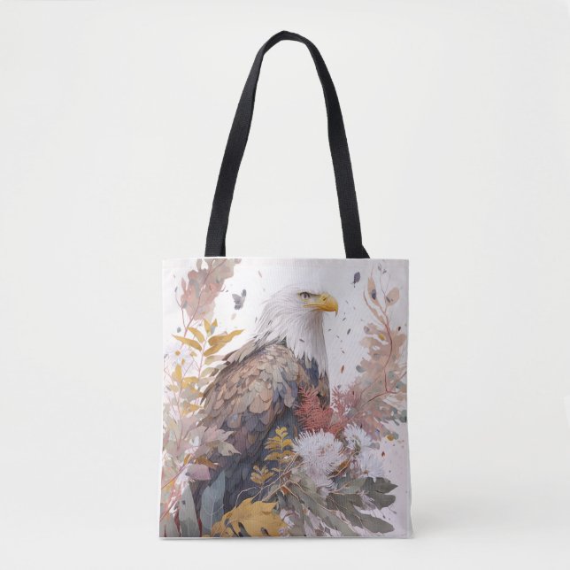 Bolsa Tote Eagle Bird Retrato Animal Pintando Vida Selvagem (Frente)