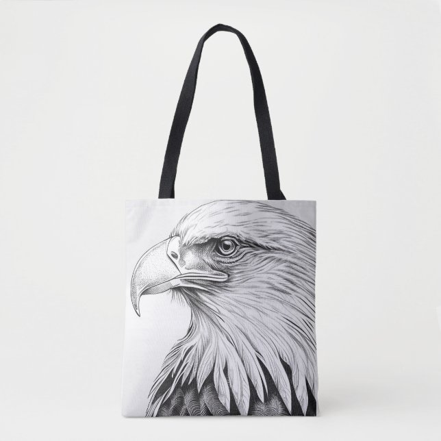 Bolsa Tote Eagle Bird Wild Nature Illustration Art (Frente)