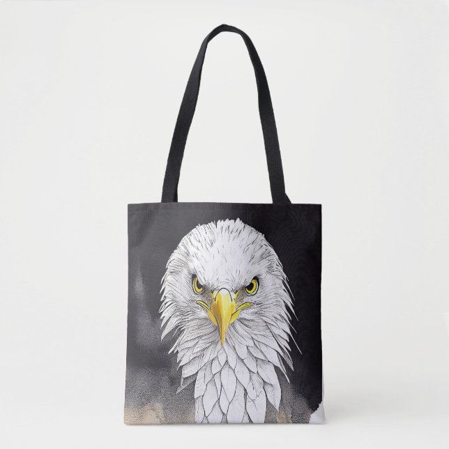 Bolsa Tote Eagle Wild Animal Nature Watercolor Pintura (Frente)
