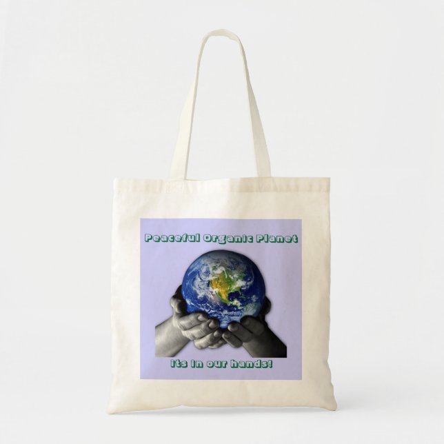 Bolsa Tote EarthHands, planeta orgânico calmo, seu dentro (Frente)