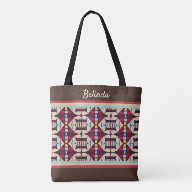 Bolsa Tote Earthy Tribal Tapestry (Verso)