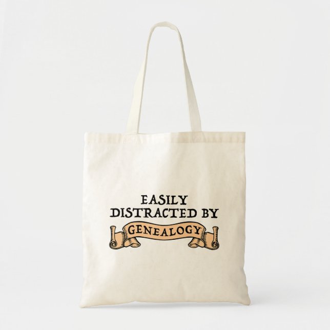 Bolsa Tote Easily Distracted By Genealogy (Frente)