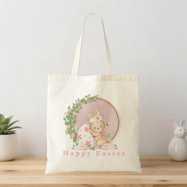 Bolsa Tote Easter Bunny at Garden Tote Bag (Criador carregado)