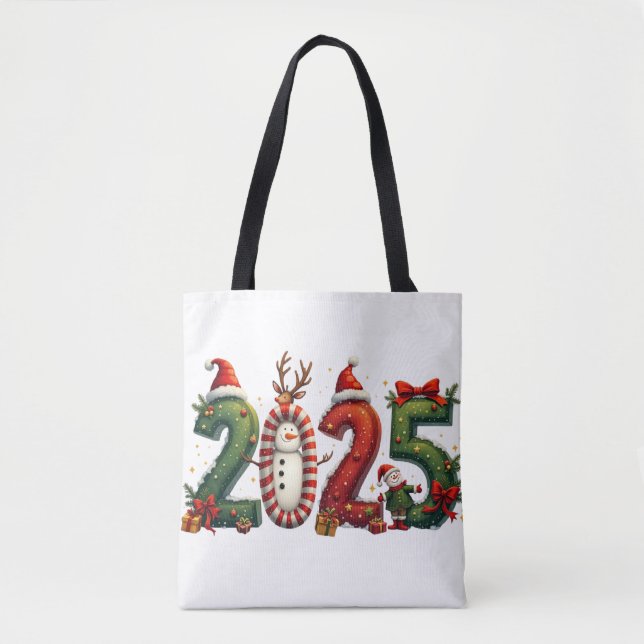 Bolsa Tote Easykart rotula Christmas Kraft Gift Bags 2025 (Frente)