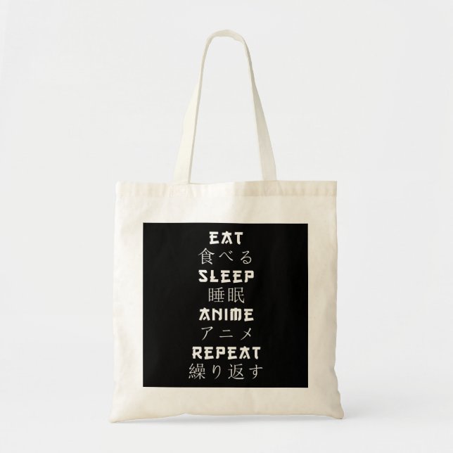Bolsa Tote Eat Sleep Anime Repete O Sobreloso Japonês De Mana (Frente)