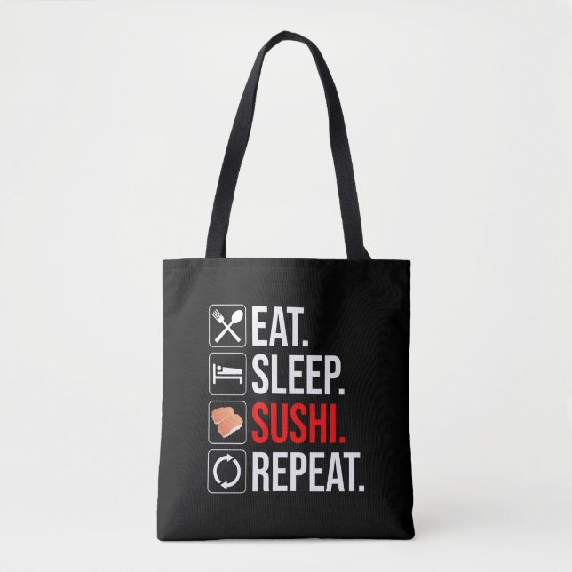 Bolsa Tote Eat. Sleep. Sushi. Repeat (Frente)