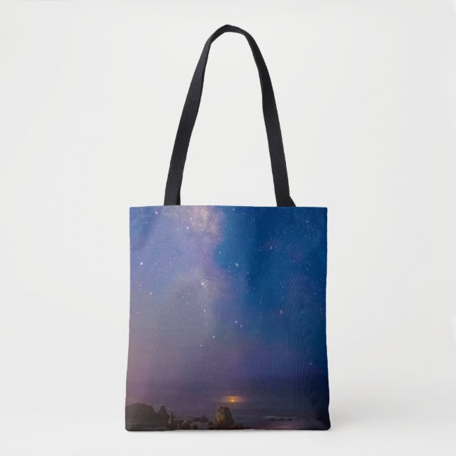 Bolsa Tote Eclipse Lunar & Via Láctea | Praia de Bandon, Oreg (Frente)