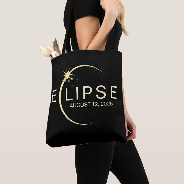 Bolsa Tote Eclipse Solar Astronomia Evento 2026 (Close Up)