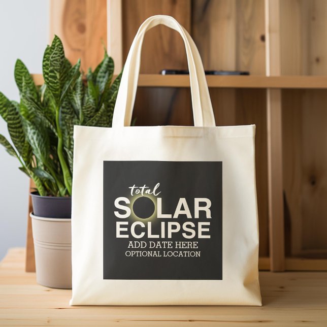 Bolsa Tote Eclipse Solar Total - 2024 ou data personalizada (Custom Tote Bag)