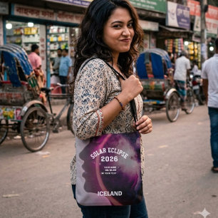 Bolsa Tote Eclipse solar total agosto 2026 texto personalizad