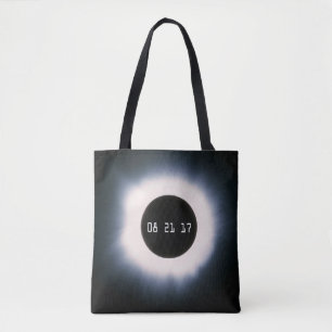 Bolsa Tote Eclipse Solar Total de agosto de 2017 em preto e b