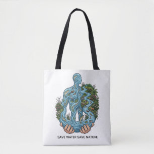 Bolsa Tote Economize Água Salve a Natureza Consciente Ecológi