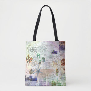 Bolsa Tote Ecos Na Tinta E Pétalas