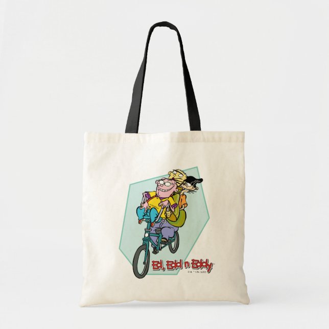Bolsa Tote Ed, Edd, um Eddy numa bicicleta (Frente)