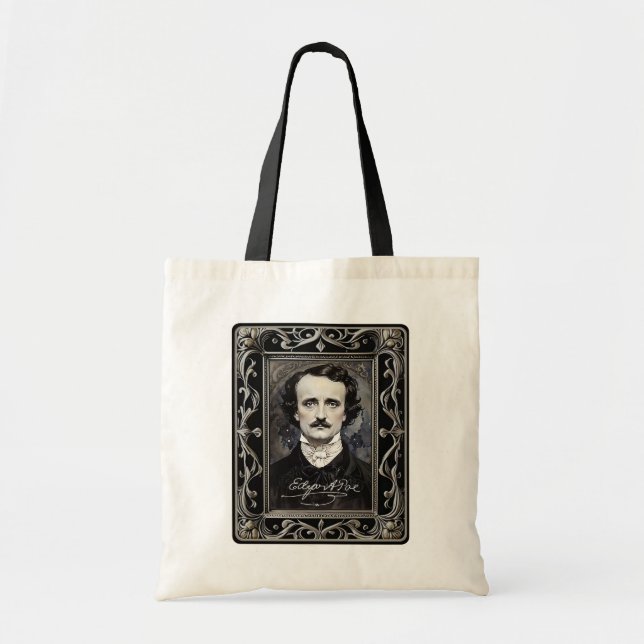 Bolsa Tote Edgar Allan Poe Gothic Halloween e orçamento Samha (Frente)