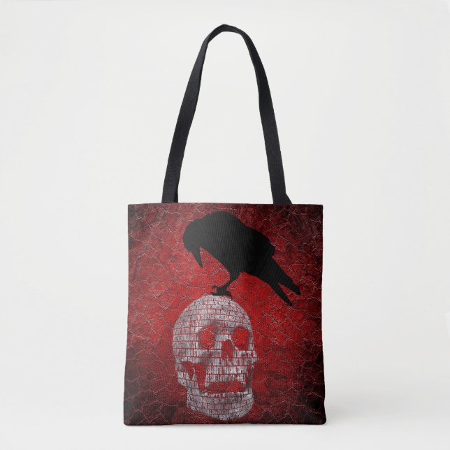 Bolsa Tote Edgar Allen Poe O Design Gothic Raven (Frente)