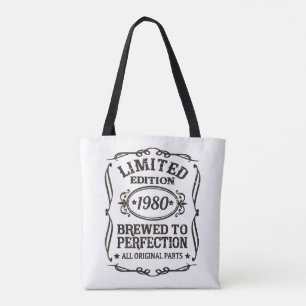 Bolsa Tote Edição Limitada Vintage Número do Ano de Nasciment
