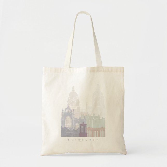 BOLSA TOTE EDINBURGH SKYLINE POSTER PASTEL (Frente)
