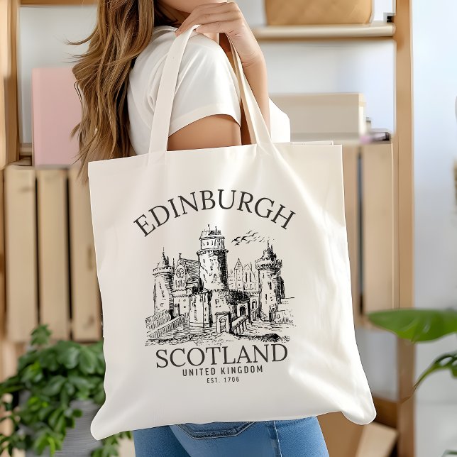 Bolsa Tote Edinburgh Tote Bag | Vintage Scotland Travel  (Criador carregado)
