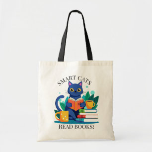 Bolsa Tote Editar Nome Texto Smart Cats Ler Livros Inspire
