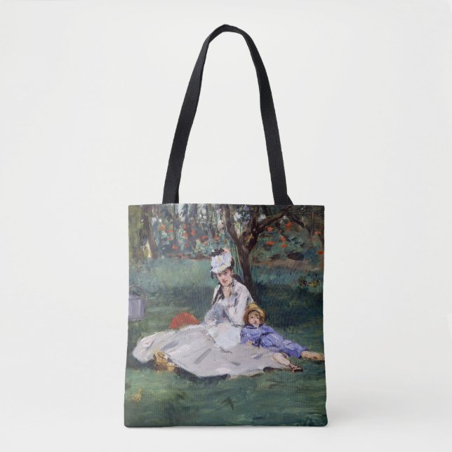 Bolsa Tote Edouard Manet - A família Monet em seu jardim (Frente)