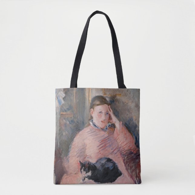 Bolsa Tote Edouard Manet - Mulher com gato (Frente)