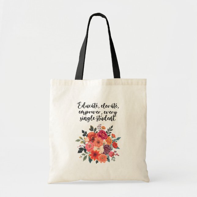Bolsa Tote Educar Elevar Empoderar Cada Aluno Desenho (Frente)