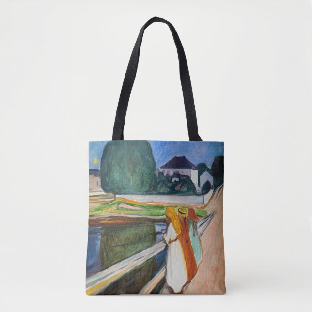 Bolsa Tote Edvard Munch - As Meninas na Noite Branca da Ponte (Frente)