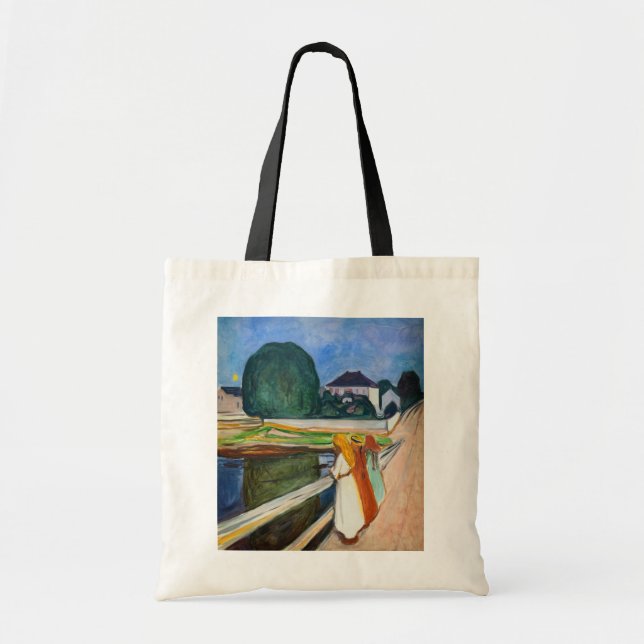 Bolsa Tote Edvard Munch - As Meninas na Noite Branca da Ponte (Frente)