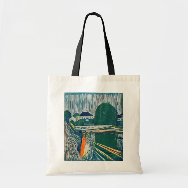 Bolsa Tote Edvard Munch - As Meninas na Ponte, Lithógrafo (Frente)