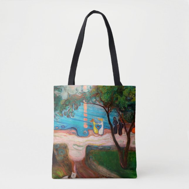 Bolsa Tote Edvard Munch - dança na praia (Frente)