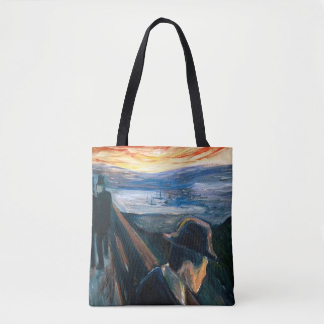 Bolsa Tote Edvard Munch - Humor Doente no Sunset, Desespero 1 (Frente)