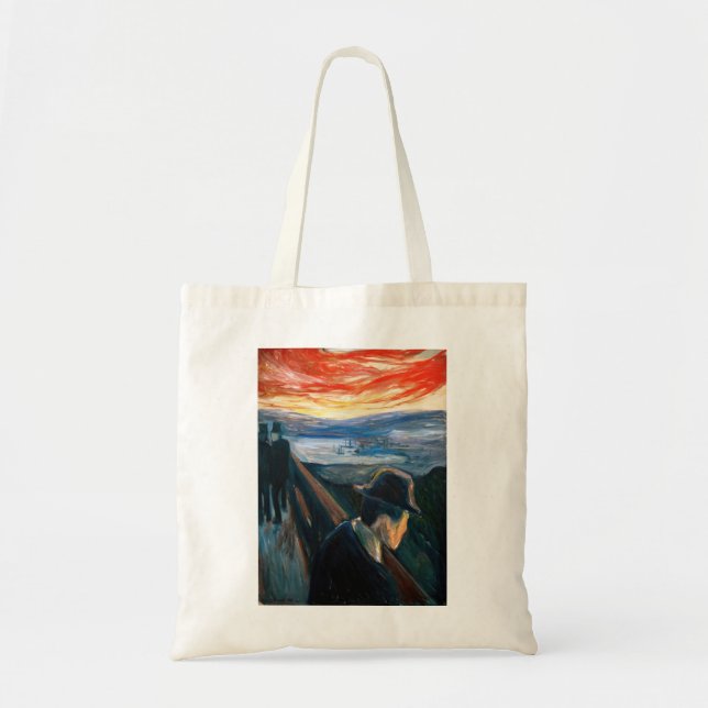 Bolsa Tote Edvard Munch - Humor Doente no Sunset, Desespero 1 (Frente)