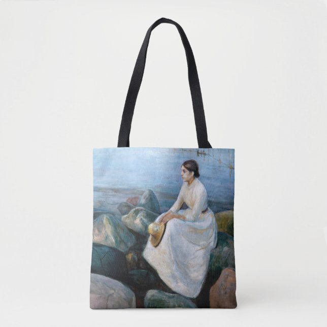 Bolsa Tote Edvard Munch - Noite de Verão, Inger na Praia (Frente)