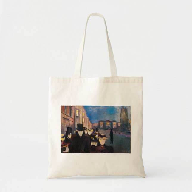 Bolsa Tote Edvard Munch - Noite em Karl Johan Street (Frente)