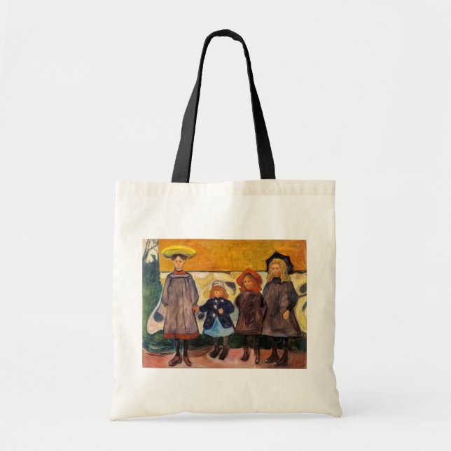 Bolsa Tote Edvard Munch - Quatro Meninas em Asgardstrand (Frente)
