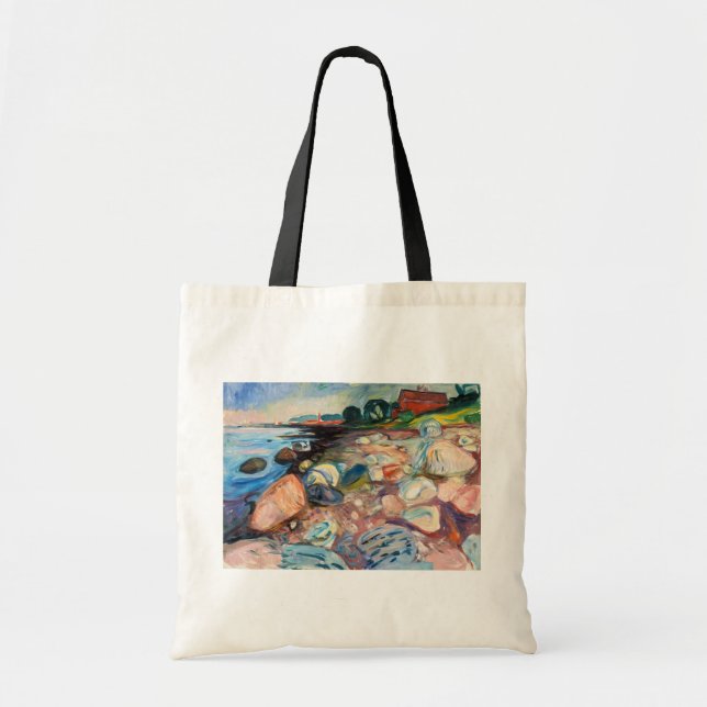Bolsa Tote Edvard Munch - Shore com Casa Vermelha (Frente)