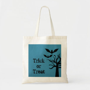 Bolsa Tote Eerie Bats Halloween Trick ou Treine Bag, Blue