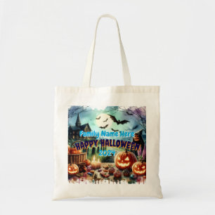 Bolsa Tote Eerie Halloween Night Watercolor