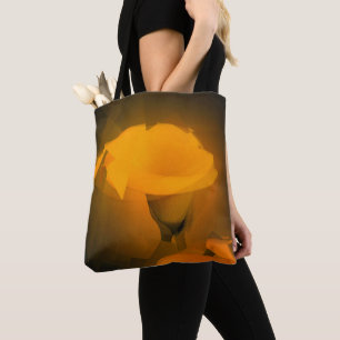 Bolsa Tote Efeito amarelo morno do Cubist do lírio de Calla